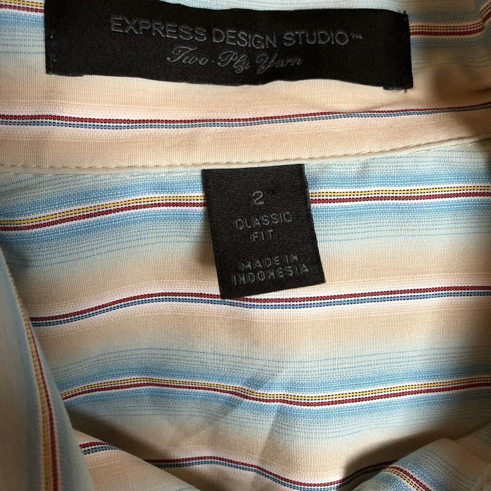 Express Design Studio Multi Color Button Down - image 2